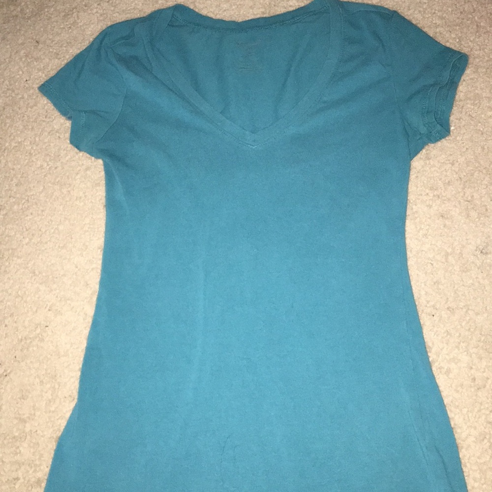 Teal V-neck top